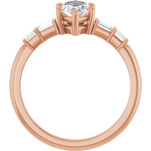 18K Rose Gold 10x5 mm Marquise Ring Mounting – image 3