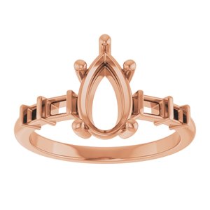 10K Rose Gold 10x6 mm Pear Ring Mounting – image 6