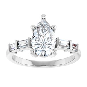 Platinum 10x6 mm Pear Ring Mounting – image 5