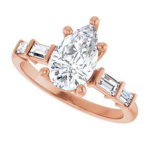 10K Rose Gold 10x6 mm Pear Ring Mounting – image 8