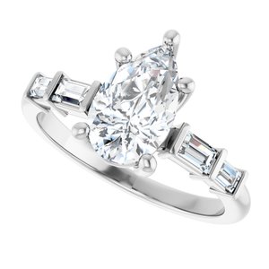 Platinum 10x6 mm Pear Ring Mounting – image 8