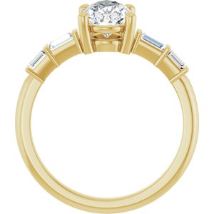 18K Yellow Gold 10x6 mm Pear Ring Mounting – image 3