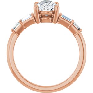 18K Rose Gold 10x6 mm Pear Ring Mounting – image 3