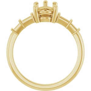 18K Yellow Gold 10x6 mm Pear Ring Mounting – image 4
