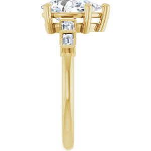 14K Yellow Gold 10x6 mm Pear Ring Mounting – image 7