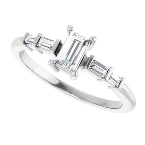 Platinum 5x3 mm Straight Baguette Ring Mounting – image 8