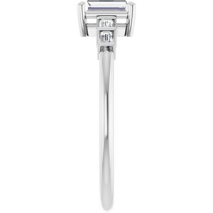 14K X1 White Gold 5x3 mm Straight Baguette Ring Mounting – image 7