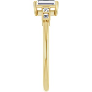 14K Yellow Gold 5x3 mm Straight Baguette Ring Mounting – image 7