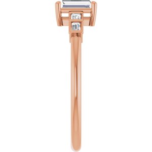 18K Rose Gold 5x3 mm Straight Baguette Ring Mounting – image 7