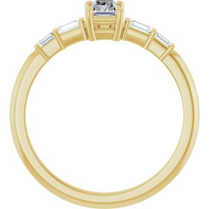 18K Yellow Gold 5x3 mm Straight Baguette Ring Mounting – image 3