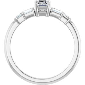 Platinum 5x3 mm Straight Baguette Ring Mounting – image 3