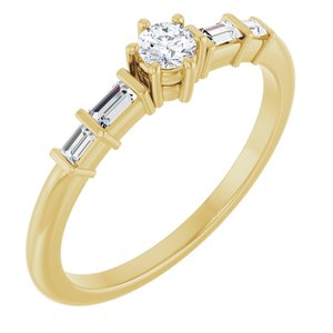 14K Yellow Gold 3.2 mm Round Ring Mounting