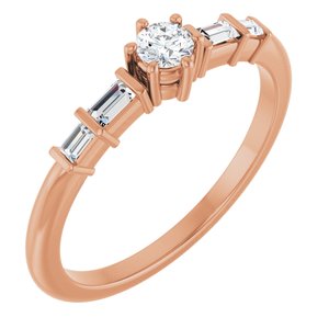 14K Rose Gold 3.2 mm Round Ring Mounting