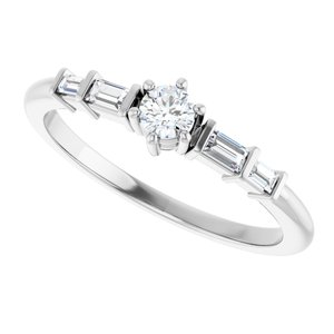 14K X1 White Gold 3.2 mm Round Ring Mounting – image 8