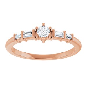10K Rose Gold 3.2 mm Round Ring Mounting – image 5