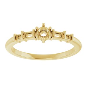 14K Yellow Gold 3.2 mm Round Ring Mounting – image 6