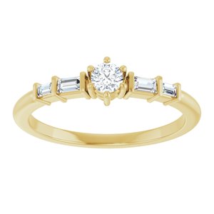 10K Yellow Gold 3.2 mm Round Ring Mounting – image 5
