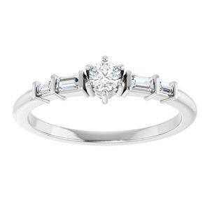 14K White Gold 3.2 mm Round Ring Mounting – image 5