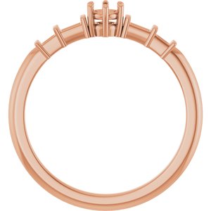 18K Rose Gold 3.2 mm Round Ring Mounting – image 4