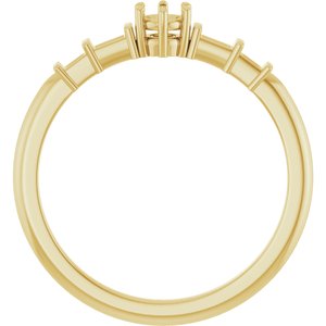 14K Yellow Gold 3.2 mm Round Ring Mounting – image 4