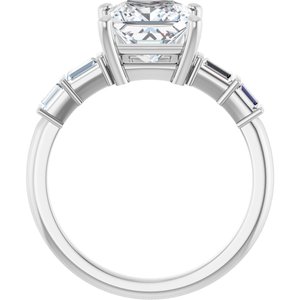 10K White Gold 7x7 mm Square Ring Mounting – image 3