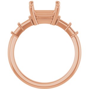 14K Rose Gold 7x7 mm Square Ring Mounting – image 4