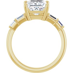 10K Yellow Gold 7x7 mm Square Ring Mounting – image 3