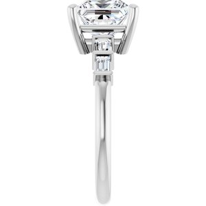 10K White Gold 7x7 mm Square Ring Mounting – image 7