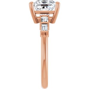 14K Rose Gold 7x7 mm Square Ring Mounting – image 7