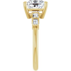 10K Yellow Gold 7x7 mm Square Ring Mounting – image 7