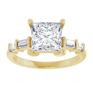 10K Yellow Gold 7x7 mm Square Ring Mounting – image 5