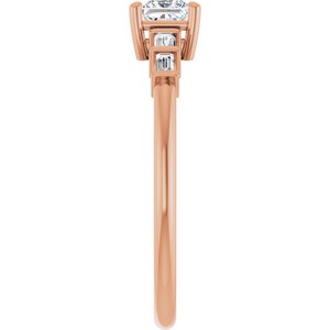 18K Rose Gold 3.75x3.75 mm Square Ring Mounting – image 7
