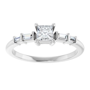 14K X1 White Gold 3.75x3.75 mm Square Ring Mounting – image 5