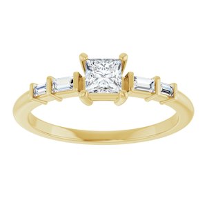 14K Yellow Gold 3.75x3.75 mm Square Ring Mounting – image 5