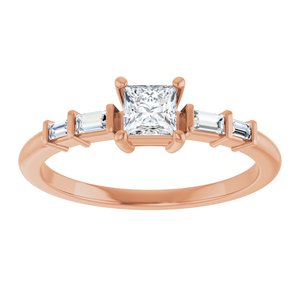 18K Rose Gold 3.75x3.75 mm Square Ring Mounting – image 5