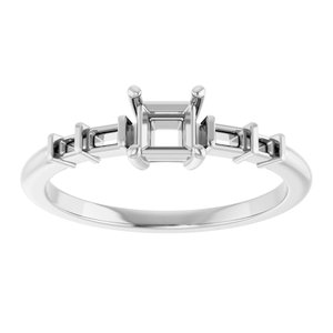 10K White Gold 3.75x3.75 mm Square Ring Mounting – image 6
