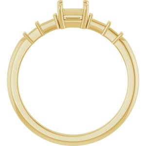 14K Yellow Gold 3.75x3.75 mm Square Ring Mounting – image 4