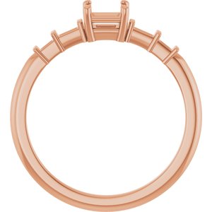 18K Rose Gold 3.75x3.75 mm Square Ring Mounting – image 4