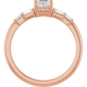 18K Rose Gold 3.75x3.75 mm Square Ring Mounting – image 3