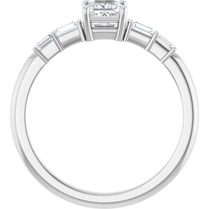 18K White Gold 3.75x3.75 mm Square Ring Mounting – image 3