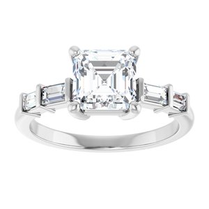 Platinum 6.5x6.5 mm Asscher Ring Mounting – image 5