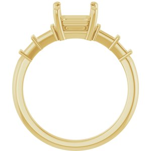 10K Yellow Gold 6.5x6.5 mm Asscher Ring Mounting – image 4