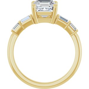 18K Yellow Gold 6.5x6.5 mm Asscher Ring Mounting – image 3