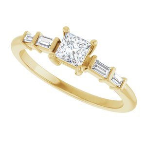 14K Yellow Gold 3.75x3.75 mm Square Ring Mounting – image 8