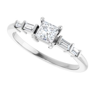 Continuum Sterling Silver 3.75x3.75 mm Square Ring Mounting – image 8