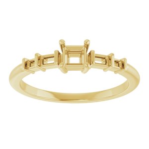14K Yellow Gold 3.25x3.25 mm Square Ring Mounting – image 6