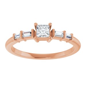 18K Rose Gold 3.25x3.25 mm Square Ring Mounting – image 5