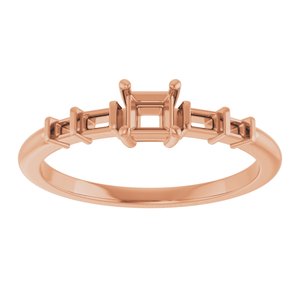 18K Rose Gold 3.25x3.25 mm Square Ring Mounting – image 6