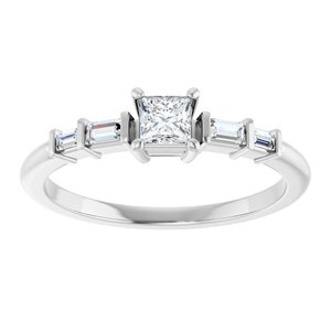 18K White Gold 3.25x3.25 mm Square Ring Mounting – image 5