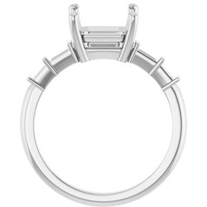 Sterling Silver 8x8 mm Asscher Ring Mounting – image 4
